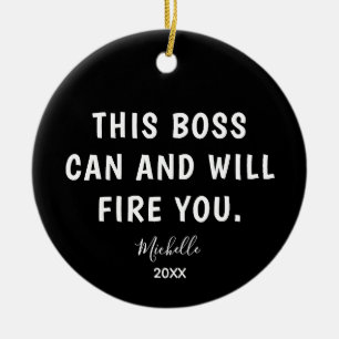 Décoration En Céramique Funny Boss Personnalisé Année Noël