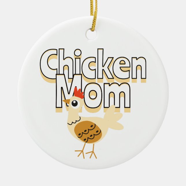 Décoration En Céramique Funny Chicken Maman personnalisée (Devant)