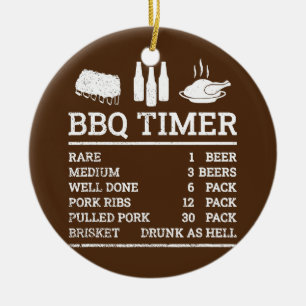 Décoration En Céramique Funny cooking Timer Barbecue Meat Smoker