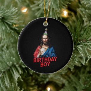 Décoration En Céramique Funny Noël Jésus Enfant d'anniversaire