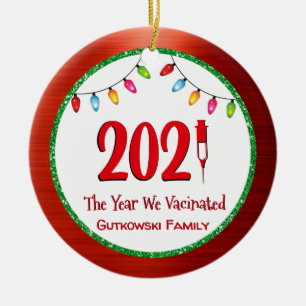Décoration En Céramique Funny Photo de famille vaccinée 2021