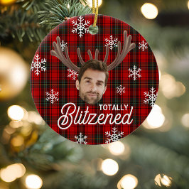 Décoration En Céramique Funny Photo Face Blitzened Christmas Custom Gift