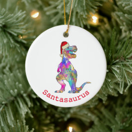 Décoration En Céramique Funny Psychedelic Tyrannosaurus Rex Père Noël Dino