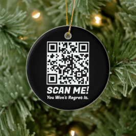 Décoration En Céramique Funny QR Scan Me! Funny Regret Joke 