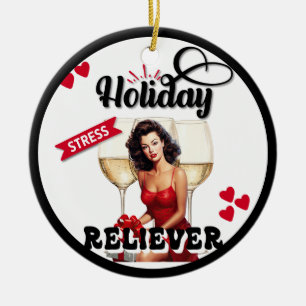 Décoration En Céramique Funny Retro Holiday Stress Reliever Pinup