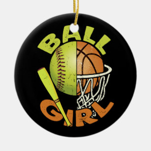 Décoration En Céramique Funny Softball Basketball Girl