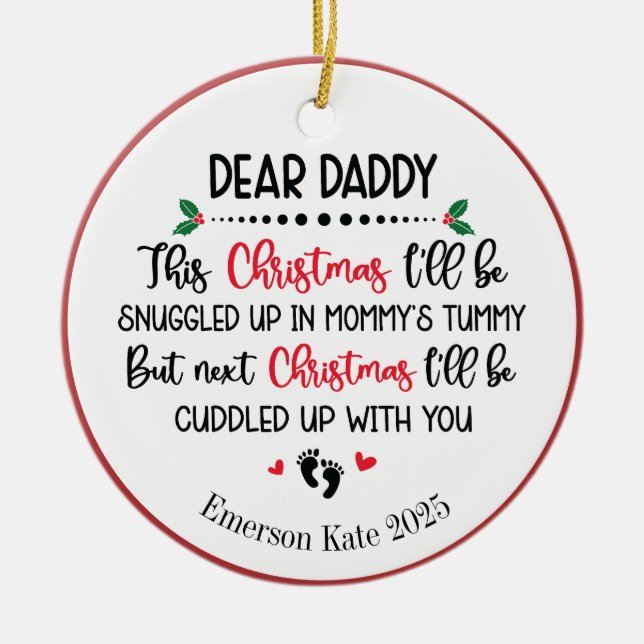 Décoration En Céramique Futur papa de bébé Noël (Devant)