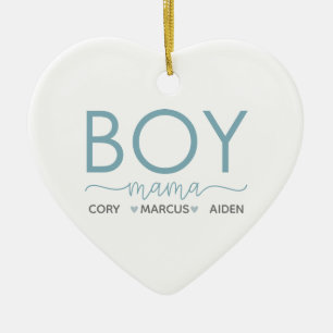 Décoration En Céramique Garçon Mama Personnalisé Avec Des Noms