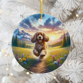 Décoration En Céramique Garde-mémoire mignon Cocker Spaniel