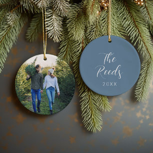Décoration En Céramique Garde-photo de famille personnalisée Noël