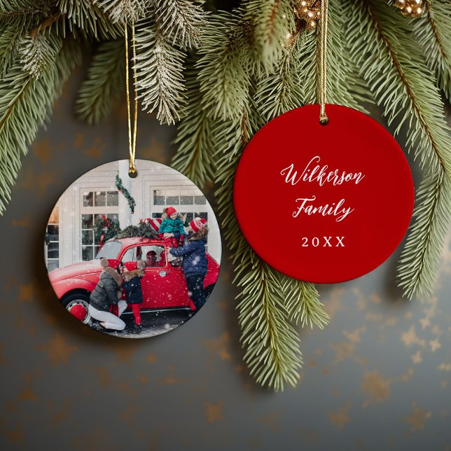 Décoration En Céramique Garde-photo de famille personnalisée Noël (Créateur téléchargé)