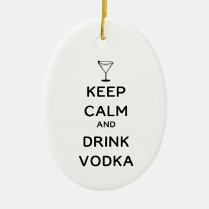 Décoration En Céramique Gardez le calme et buvez de la vodka avec du texte