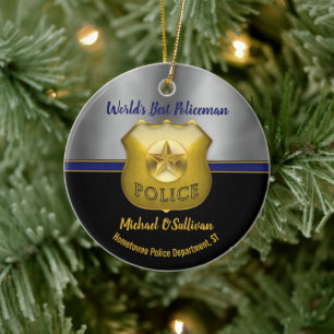 Décoration En Céramique Gardien photo du meilleur policier du monde