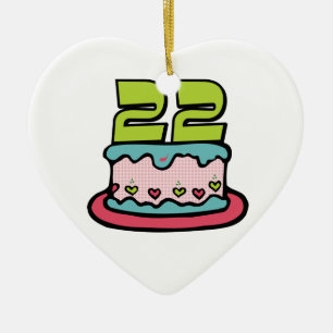 Décoration En Céramique Gâteau d'anniversaire 22 ans