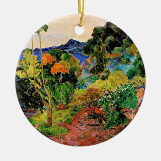 Décoration En Céramique Gauguin - Martinique Paysage, célèbre peinture, (Devant)