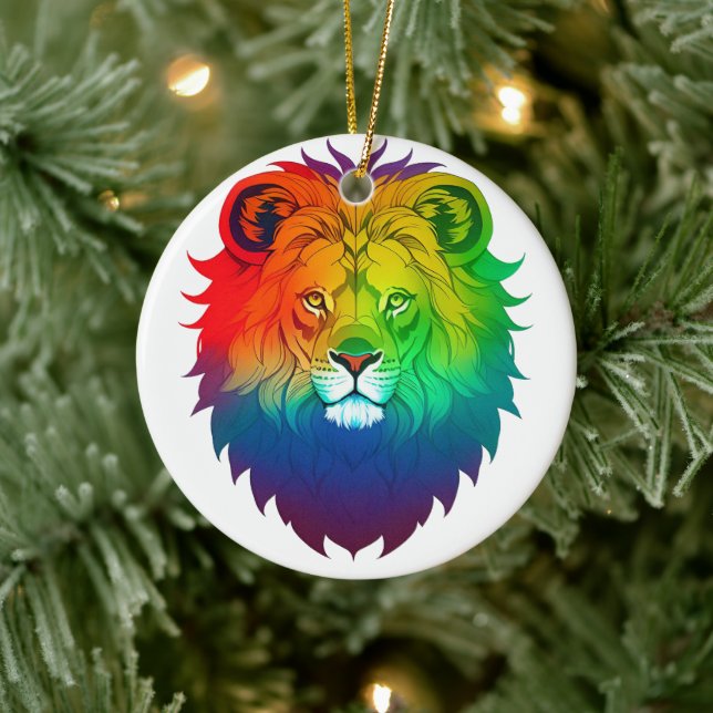 Décoration En Céramique Gay pride de tête de lion (Arbre)