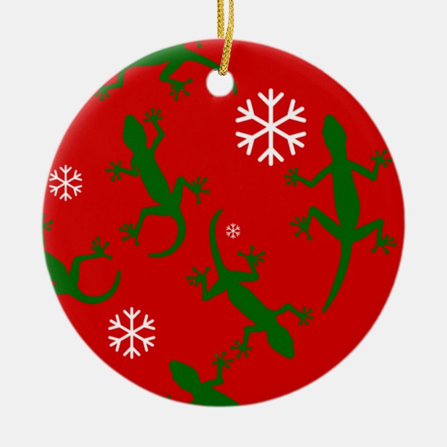 Décoration En Céramique geckos de fêtes (Devant)