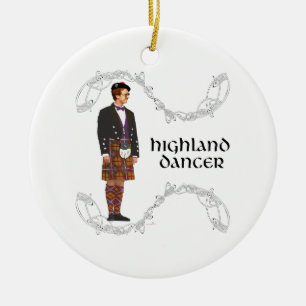 Décoration En Céramique Gentilhomme Danseur Écossais des Highlands