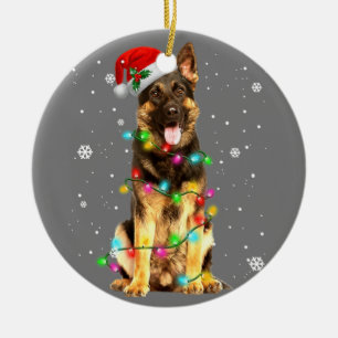 Décoration En Céramique German Shepherd Dog Tree Christmas Sweater Xmas Do