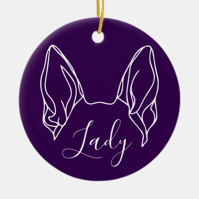 Décoration En Céramique German Shepherd Ornament (Paw Prints) (Devant)