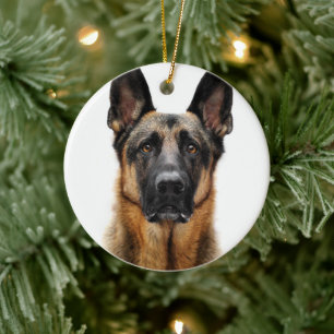 Décoration En Céramique German Shepherd Sitting Up