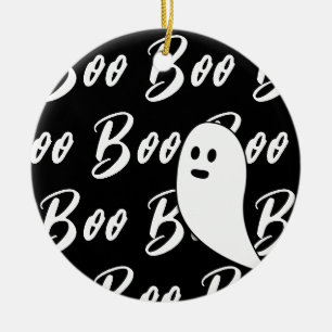 Décoration En Céramique Ghost Halloween livre blanc noir