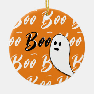 Décoration En Céramique Ghost Halloween noir blanc orange boite