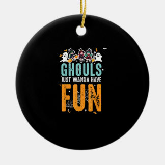 Décoration En Céramique Ghouls veut juste s'amuser amusant sorcières d'Hal