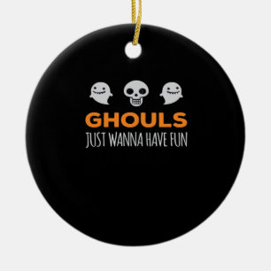 Décoration En Céramique Ghouls veut juste s'amuser Automne esthétique