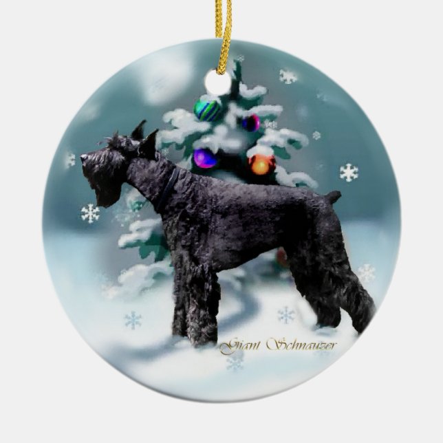 Décoration En Céramique Giant Schnauzer Cadeaux de Noël (Devant)