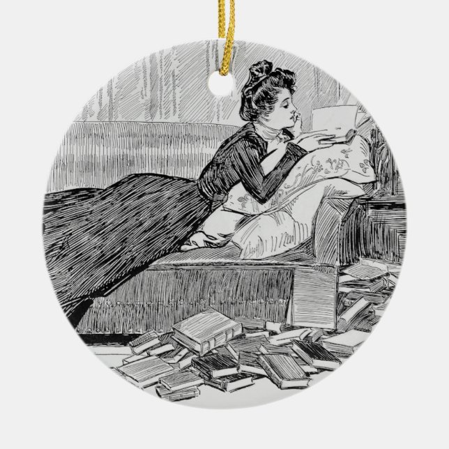Décoration En Céramique Gibson Girl Reading (Devant)