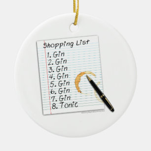 DÉCORATION EN CÉRAMIQUE GIN LOVERS SHOPPING LIST