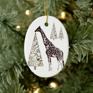 Décoration En Céramique Giraffe personnalisée et Noël