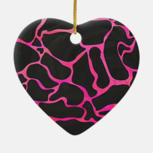 Décoration En Céramique Giraffe rose chaude et noire (Dos)