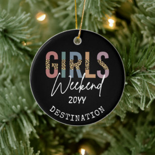 Décoration En Céramique Girls Weekend Cheetah Print Girls trip getaway