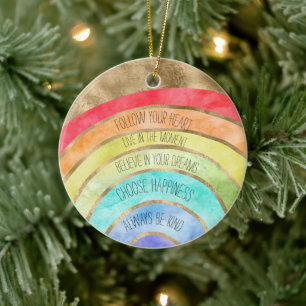 Décoration En Céramique Glam GoId Citations Inspirationnelles Rainbow