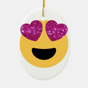 Décoration En Céramique glitter heart eye emoji