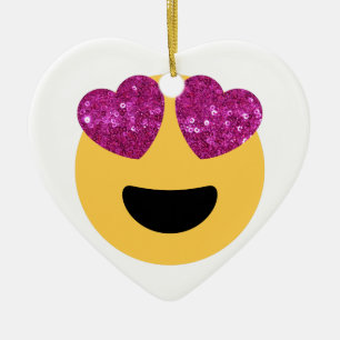 Décoration En Céramique glitter heart eye emoji
