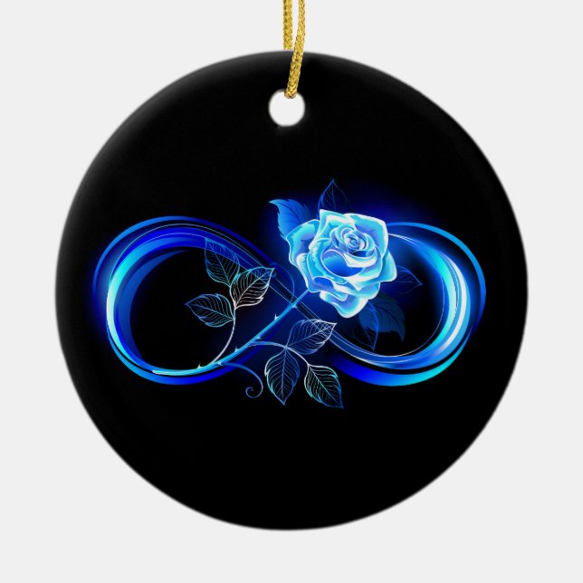 Décoration En Céramique Glowing infinity with blue rose (Devant)