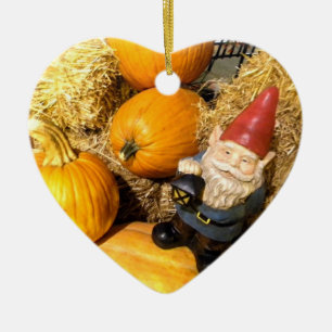 Décoration En Céramique Gnome II de citrouille