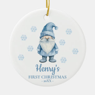 Décoration En Céramique Gnome Noël personnalisé pour bébé