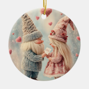 Décoration En Céramique Gnome Romance : Saint Valentin Gnome Couple