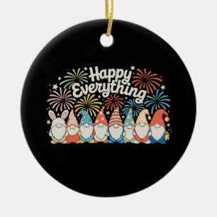 Décoration En Céramique Gnomes Tout Heureux Toute L'Année Chaque Fête