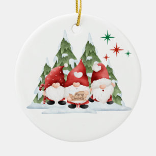 Décoration En Céramique Gnomes vous souhaitent un Joyeux Noël sur un