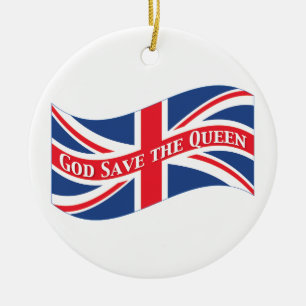 Décoration En Céramique God Save the Queen avec Union Jack