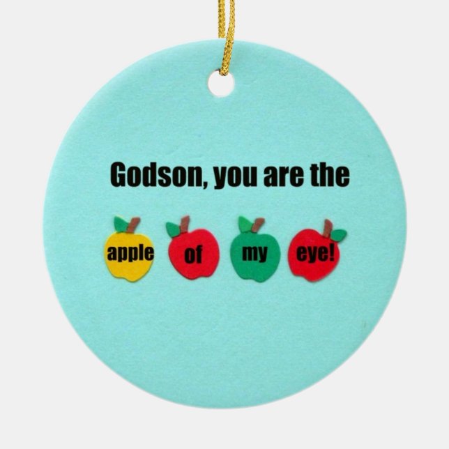 Décoration En Céramique Godson, tu es la pomme de mon oeil ! (Devant)