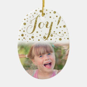 Décoration En Céramique Gold Confetti Joy Sparkle Holiday