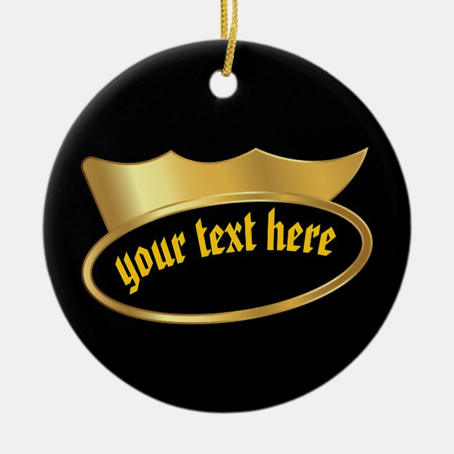 Décoration En Céramique Gold crown Personalized Hanging Decor Ornament (Devant)
