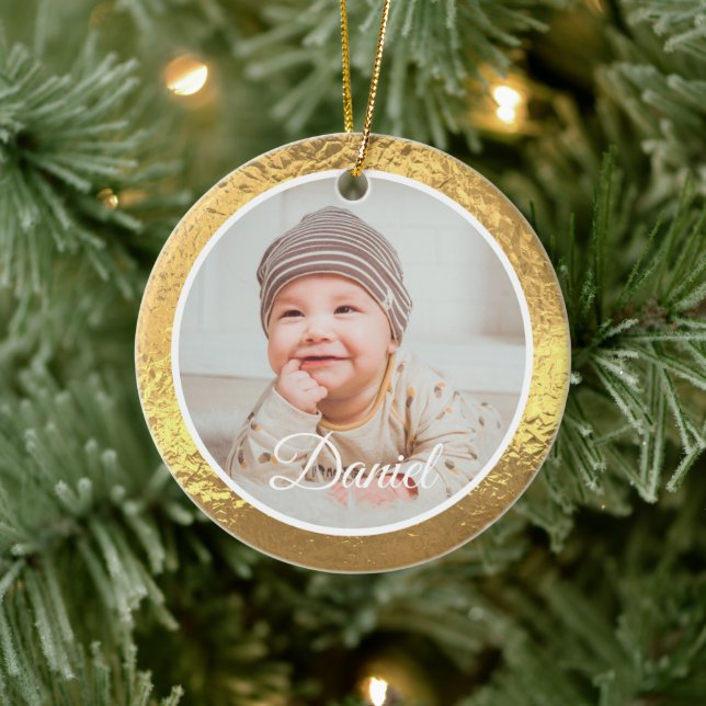 Décoration En Céramique gold Frame Baby's First Christmas (Arbre)