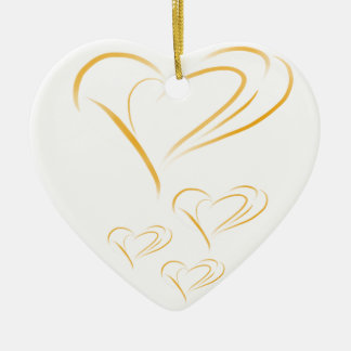 Décoration En Céramique Gold Love Hearts